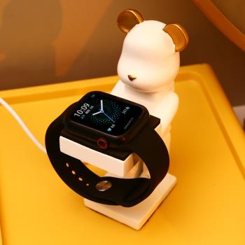 創意宇航員適用於蘋果手錶充電器支架iwatch充電底座置物架收納架