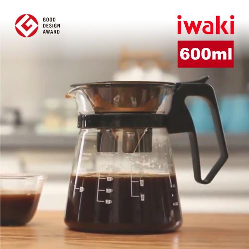 【日本iwaki】耐熱玻璃滴漏式咖啡壺(600ml)