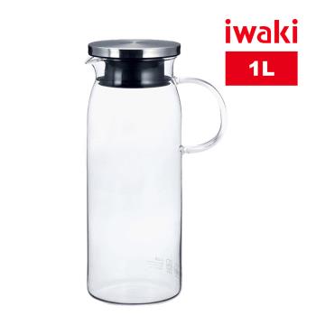 【日本iwaki】不鏽鋼系列玻璃把手耐熱玻璃水壺(600ml)