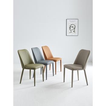 餐椅家用輕奢現代簡約奶油風靠背凳子意式北歐舒適高級感餐廳椅子