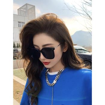 黑色墨鏡女夏高級感ins顯瘦韓版時尚復古個性2023新款太陽鏡男潮