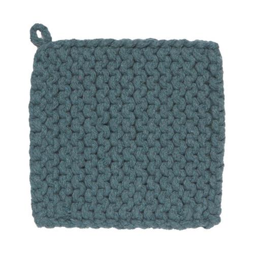 《NOW》方形鉤針編織隔熱墊(藏青)