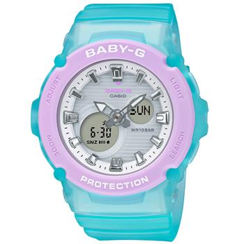 CASIO 卡西歐 Baby-G 繽紛感酷炫計時雙顯休閒錶-藍X薰衣草紫-BGA-270-2A