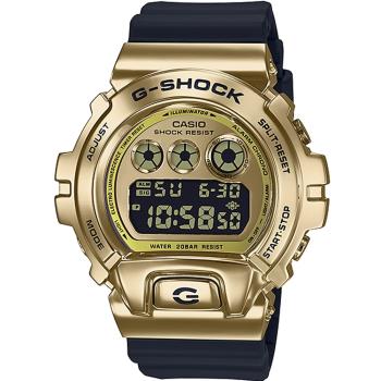 CASIO卡西歐 G-SHOCK 經典三眼造型金屬外殼 金X黑(GM-6900G-9)