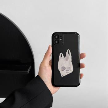 ins小眾垃圾袋iphone14promax蘋果13手機殼11/12新款14pro女xr情侶xs高階感plus矽膠創意個性防摔套7/8軟