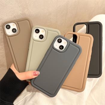 日韓秋冬高階感莫蘭迪色適用蘋果14pro max手機殼iphone13新女款12小眾11創意14pro矽膠軟殼13promax手機套