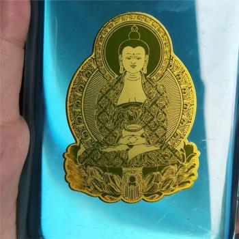 新款立體純銅貼十二生肖千手觀音菩薩虛空藏文殊菩薩手機金屬貼