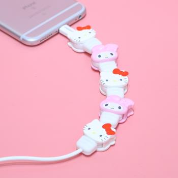 日本三麗鷗授權kt美樂蒂手機數據線防斷裂保護套蘋果充電線卡通套