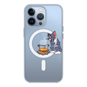 貓和老鼠適用于蘋果12手機殼iPhone13promax創意透明保護套magsafe磁吸XS搞怪網紅新惡搞XR卡通情侶男女XSMAX