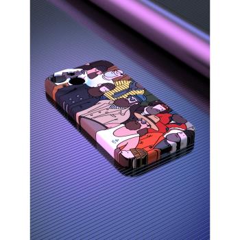 智卡奴【magsafe磁吸】適用iPhone13promax手機殼插畫12蘋果11精孔xr硬殼14pro菲林8動漫13mini小眾情侶15por
