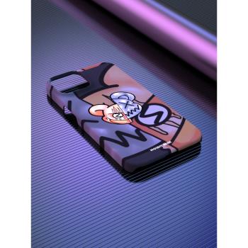 【magsafe磁吸】潮牌卡通暴力熊iPhone13promax手機殼適用12蘋果11精孔xr硬殼14pro菲林8動漫13mini小眾女