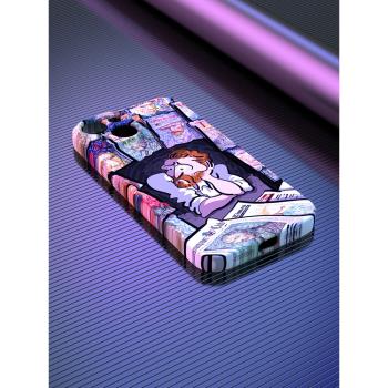 magsafe梵高星空適用蘋果14手機殼新款iPhone13全包鏡頭12/11promax硬殼XR個性XS藝術創意SE3情侶保護套磁吸