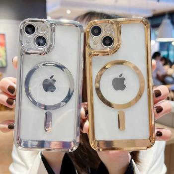 Magsafe磁吸無線充電適用於蘋果13promax手機殼新款iPhone13電鍍12PRO透明矽膠11全包超薄簡約男女款軟殼防摔