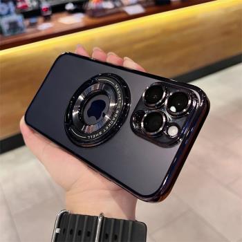MagSafe磁吸拉桿支架適用蘋果14手機殼新款iPhone13promax高階感12pm自帶鏡頭膜11防塵網14Pro散熱13電鍍全包