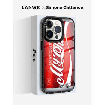 LANWK適用于蘋果14promax手機殼新款磁吸iphone14pro防摔magsafe14保護套全包鏡頭13pro玻璃殼手機配件潮別碰