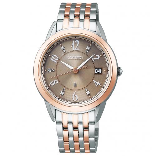 SEIKO 精工 LUKIA 太陽能美鑽女錶-33.9mm(V147-0CR0Q/SUT402J1)