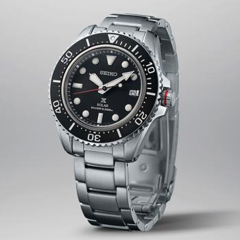 【SEIKO】精工 Prospex SNE589P1 藍寶石鏡面 太陽能 200米潛水錶 鋼錶帶男錶 V157-0DP0D 黑