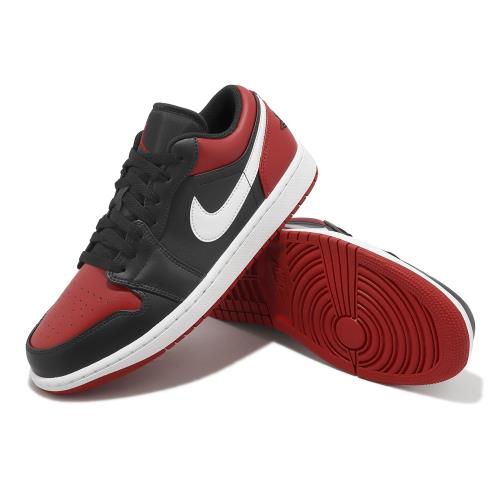 Nike 休閒鞋Air Jordan 1 Low 男鞋皮革AJ1 黑紅頭Bred Toe 喬丹1代