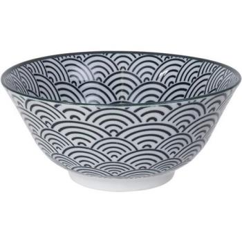 《Tokyo Design》瓷製餐碗(浪紋黑15cm)