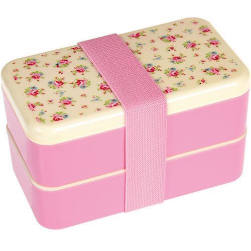 《Rex LONDON》餐具+雙層餐盒(玫瑰)