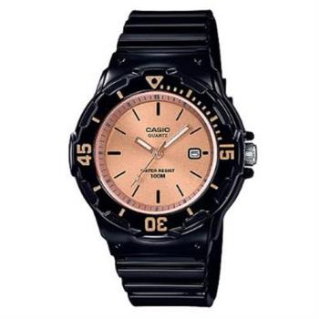 【CASIO 】輕巧運動潛水風格腕錶-黑X玫瑰金面(LRW-200H-9E2)