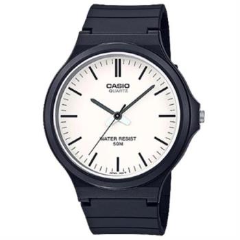 【CASIO】超輕薄感實用必備大錶面指針錶-白面黑丁字 (MW-240-7E)