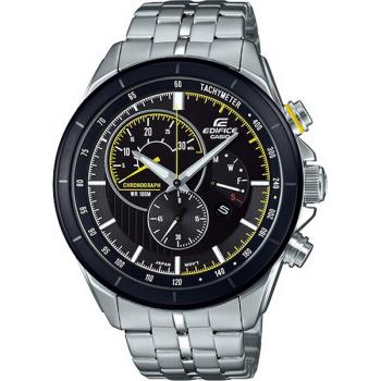 【CASIO】卡西歐 EDIFICE 賽車風格 鋼錶帶 計時男錶 EFR-561DB-1A 黑/黃