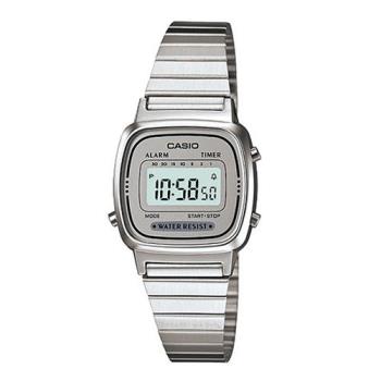 【CASIO】 經典復古風數位女腕錶-灰銀面 (LA-670WA-7)
