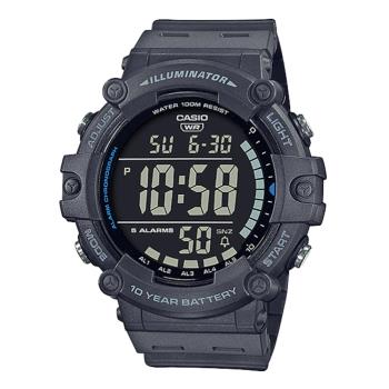 【CASIO】 十年電力潮酷超大錶徑數位電子錶-黑面X灰(AE-1500WH-8B)