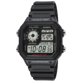 【CASIO】 十年電力世界地圖雙顯錶 (AE-1200WH-1A)