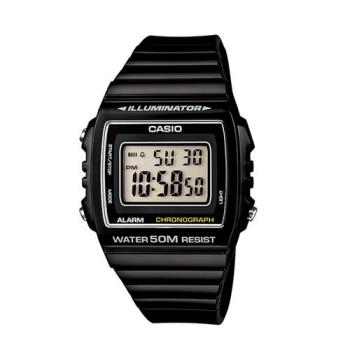 【CASIO】 超亮LED大螢幕方形數位錶-酷炫黑 (W-215H-1A)