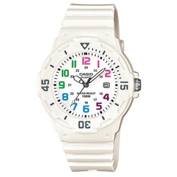 【CASIO】 潛水風運動休閒腕錶-白x彩色時標 (LRW-200H-7B)