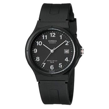 【CASIO】 超輕薄感時尚指針錶-白數字黑面 (MW-59-1B)
