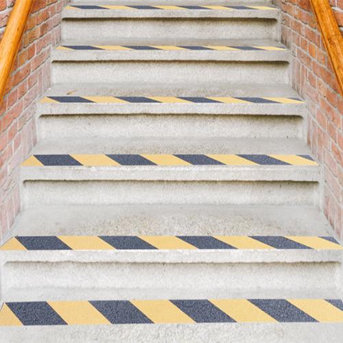 二捲5*500cm磨砂防滑膠帶貼 黑黃警示安全防滑貼 樓梯止滑貼 防滑貼 止滑貼