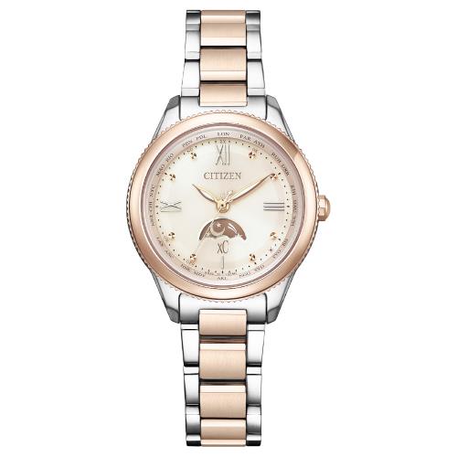 CITIZEN 星辰 XC系列 光動能日月顯示鈦金屬電波抗磁女錶-29mm(EE1005-54W)