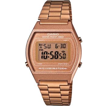 【CASIO】復古文青時尚電子休閒錶-香檳玫瑰金 (B-640WC-5A)