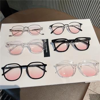 腮紅素顏眼鏡純欲女款墨鏡TR配近視有度數鏡片顯瘦大框裝飾太陽鏡