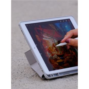 UHB新款ipad保護套air5/4保護殼pro適用10蘋果平板11寸第九代9防彎3+Y支架2021帶筆槽7防摔8代透明亞克力全包