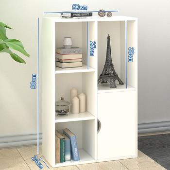 簡易書架歐式落地書柜簡約現代小木柜子儲物柜自由組合收納置物柜