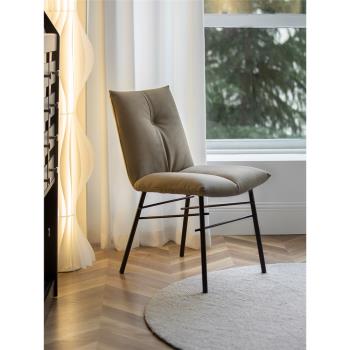 意式家用靠背椅藝術凳子北歐餐椅時尚設計簡約家用餐廳生態真皮椅