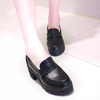 日本學生鞋 JK制服鞋舞臺鞋 萬用洛麗塔lolita皮鞋黑高跟cos鞋子