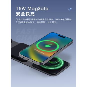 mophie適用蘋果三合一無線充電器iPhone14pro13手機AirPods Pro耳機watch s8 Ultra充電magsafe磁吸折疊