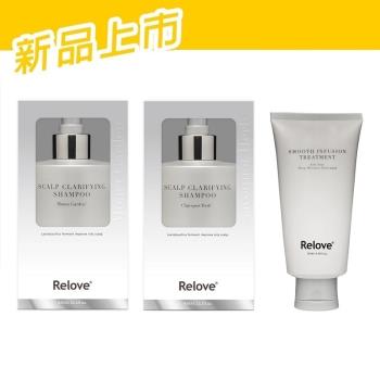 Relove 107酵萃™ 蓬鬆控油 淨化頭皮 洗髮精 450ml+蠶絲勝肽柔順護髮素(森林 120ml