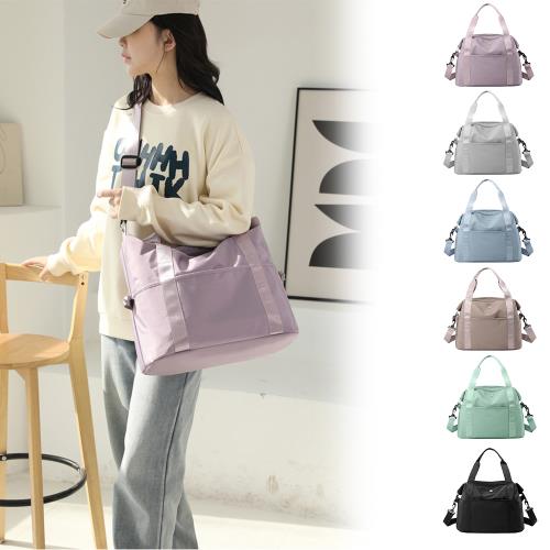 SPRING-尼龍旅行包 肩背斜背健身包 輕量尼龍肩背旅行包-多色(3way尼龍波士頓旅行袋)