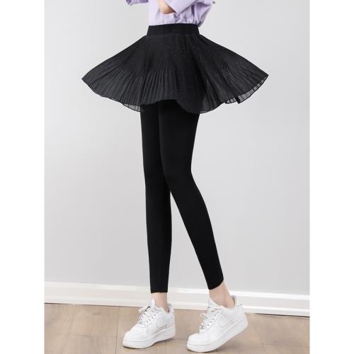 假兩件打底褲女外穿大碼胖MM200斤顯瘦 春夏秋季薄款運動舞蹈褲裙