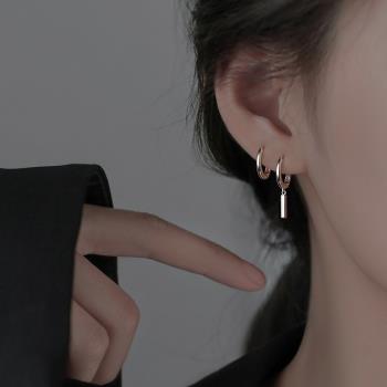 巷南925純銀銀條耳環2023新款爆款高級感輕奢耳釘小眾設計女耳飾