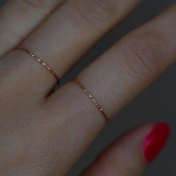 超纖0.5mm簡約柔美玫瑰金戒指