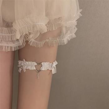 性感愛心形腿環大腿鏈子2023新款鎖骨鏈choker項圈女頸帶頸鏈配飾