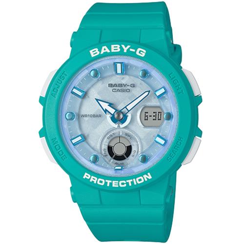CASIO BABY-G 海灘旅人系列雙顯計時錶/藍/BGA-250-2A