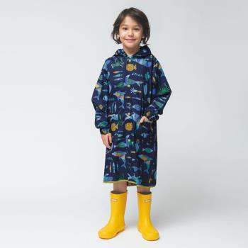 日本Wpc. 湛藍世界M 空氣感兒童雨衣/防水外套 附收納袋(95-120cm)